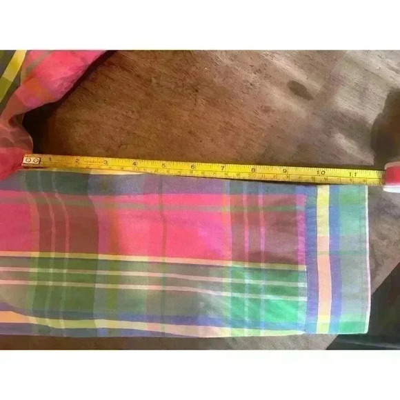 Ralph Lauren Girls Bright Pink Multicolour Plaid 3/4 Sleeve‎ Button Down Shirt M - Picture 5 of 13